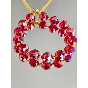 Red Swarovski Beaded Bracelet
